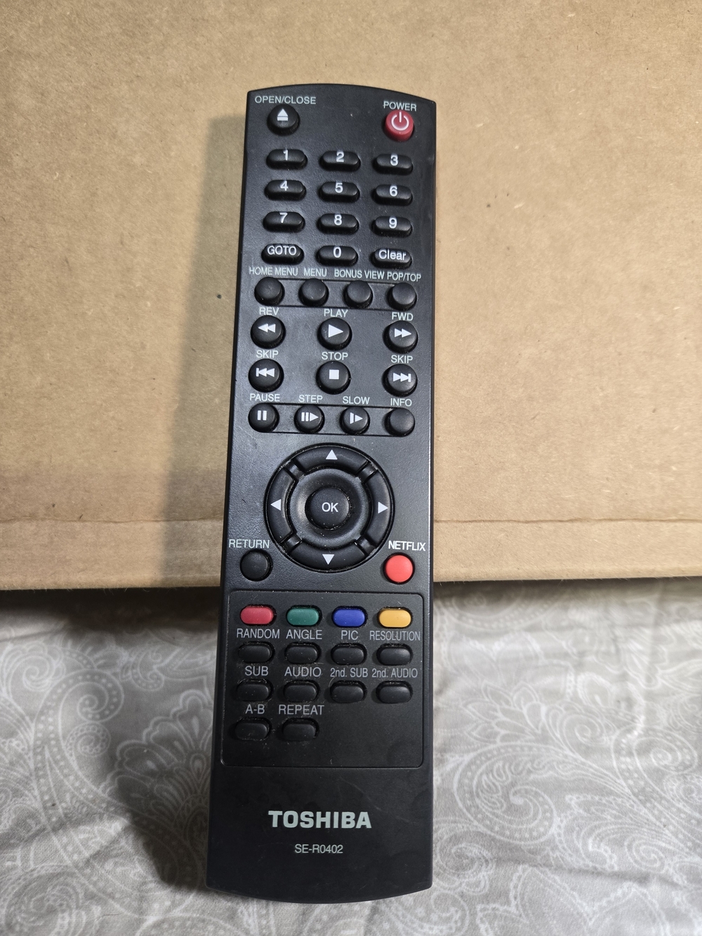 Genuine Toshiba SE-R0402 Blu-Ray Player Remote Control